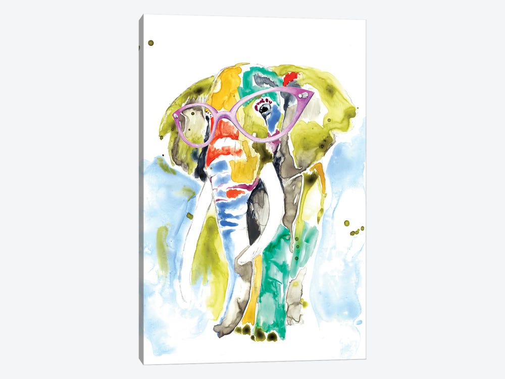 Smarty-Pants Elephant by Jennifer Goldberger 1-piece Canvas Art Print