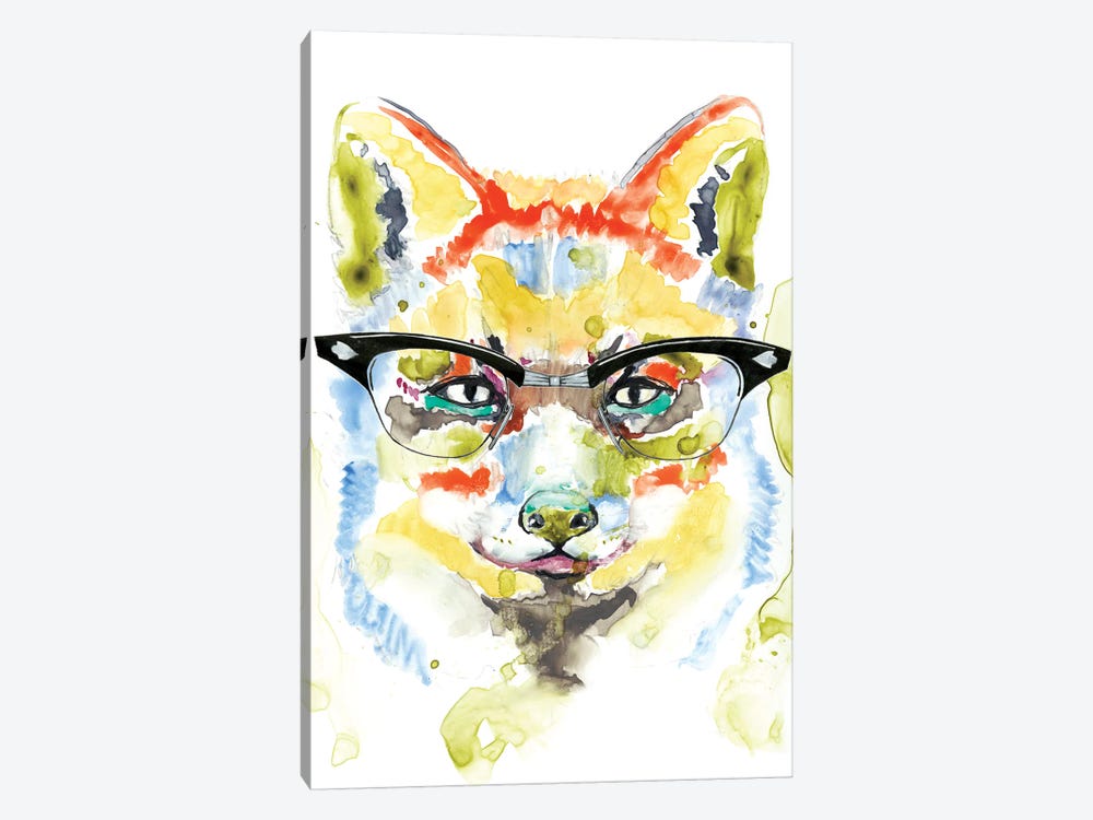 Smarty-Pants Fox by Jennifer Goldberger 1-piece Canvas Print
