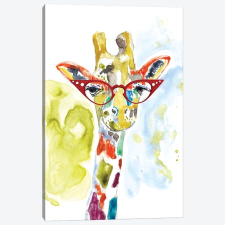 Smarty-Pants Giraffe Canvas Print #JGO440} by Jennifer Goldberger Canvas Art Print