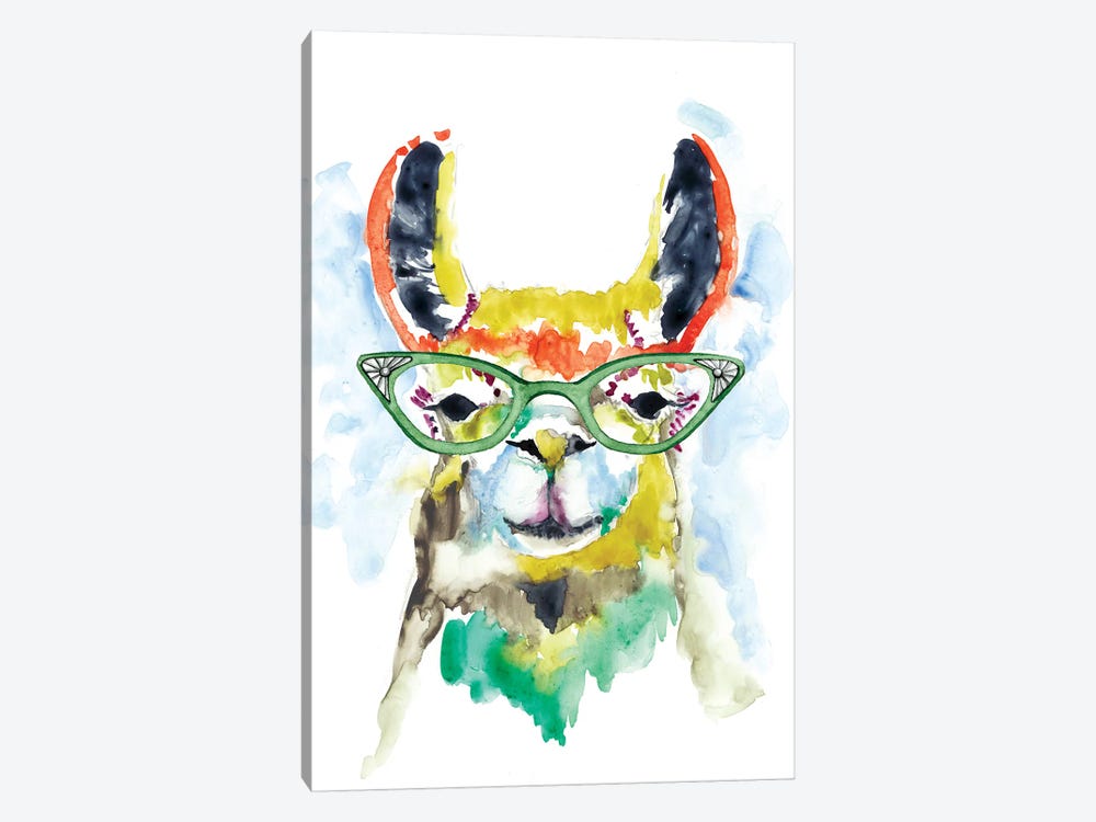 Smarty-Pants Llama by Jennifer Goldberger 1-piece Canvas Artwork
