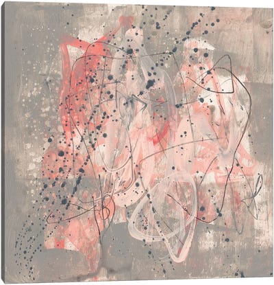 Blush Kinesis I Canvas Art Print - Similar to Jackson Pollock