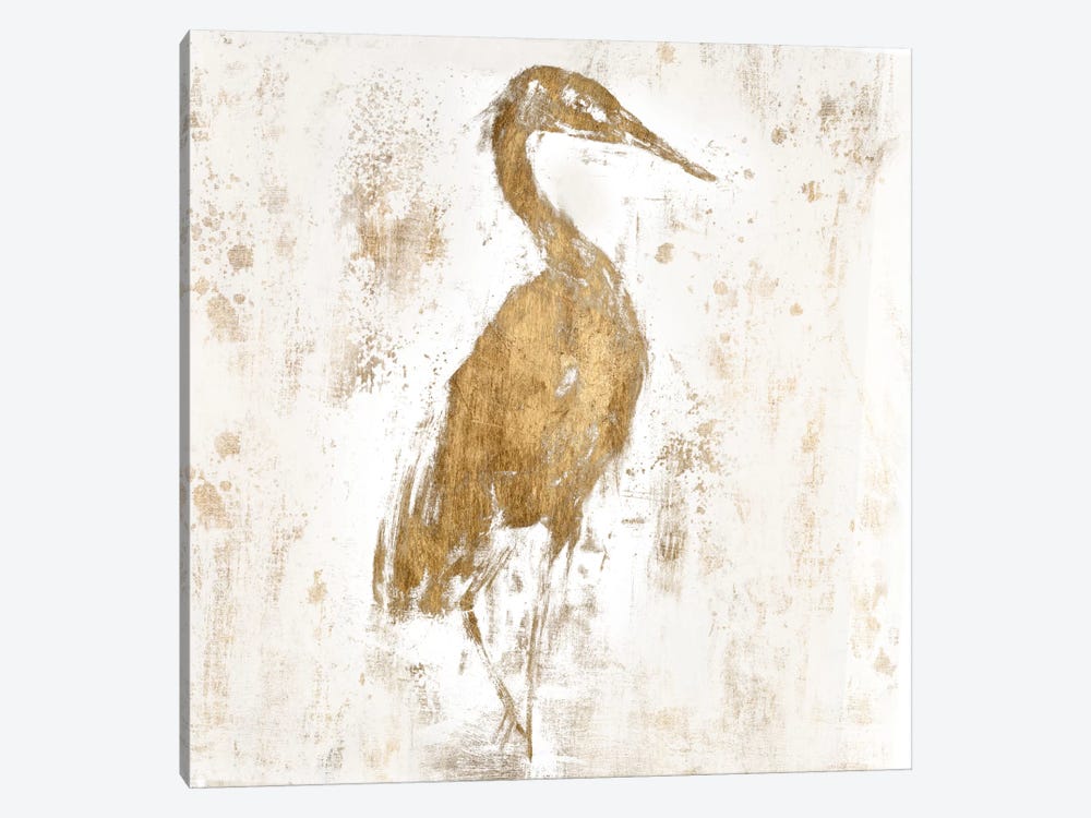 Gilded Heron I by Jennifer Goldberger 1-piece Canvas Artwork