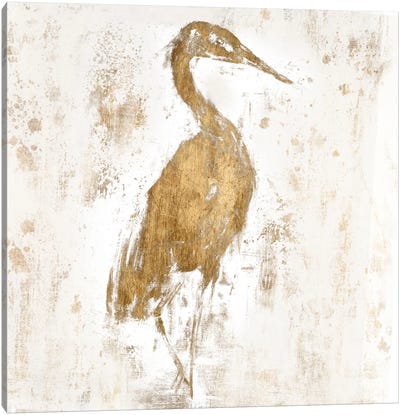 Gilded Heron I Canvas Art Print - Heron Art
