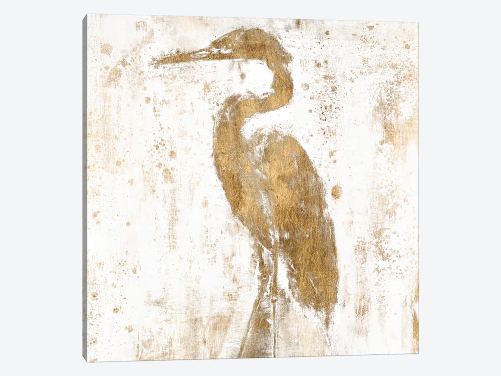 Gilded Heron II by Jennifer Goldberger 1-piece Canvas Art Print