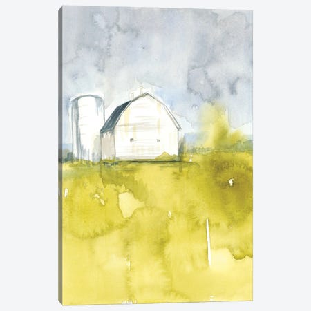 White Barn On Citron II Canvas Print #JGO566} by Jennifer Goldberger Canvas Print