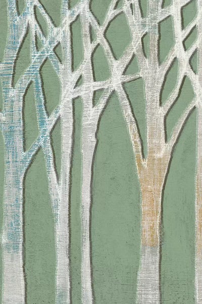 Birchline Triptych I by Jennifer Goldberger art print