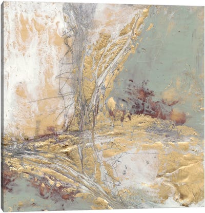 Gilded Circuit II Canvas Art Print - Gold Abstract Art