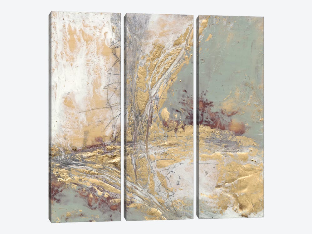 Gilded Circuit II by Jennifer Goldberger 3-piece Canvas Print