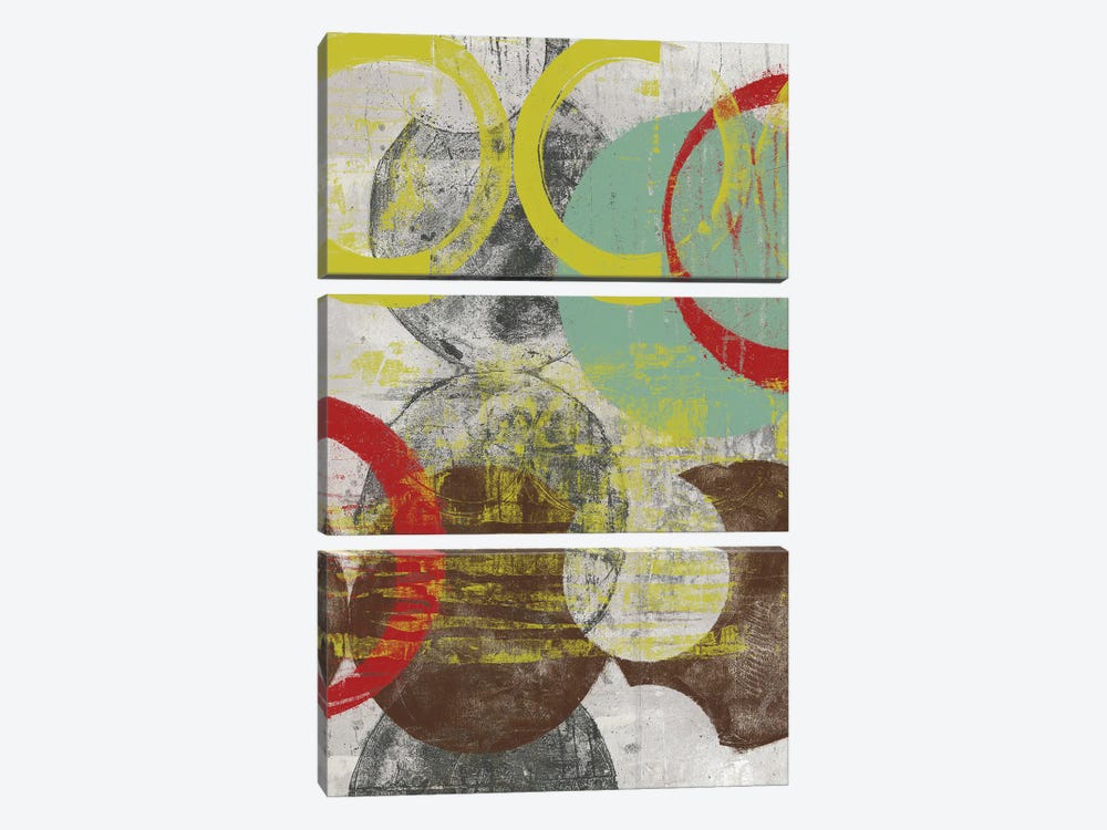 Layers & Circles I by Jennifer Goldberger 3-piece Canvas Print