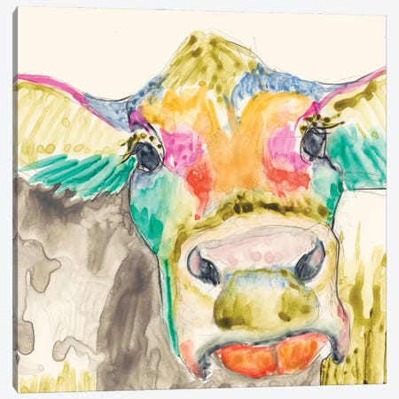 Hi-Fi Cow II Canvas Print #JGO61} by Jennifer Goldberger Canvas Art
