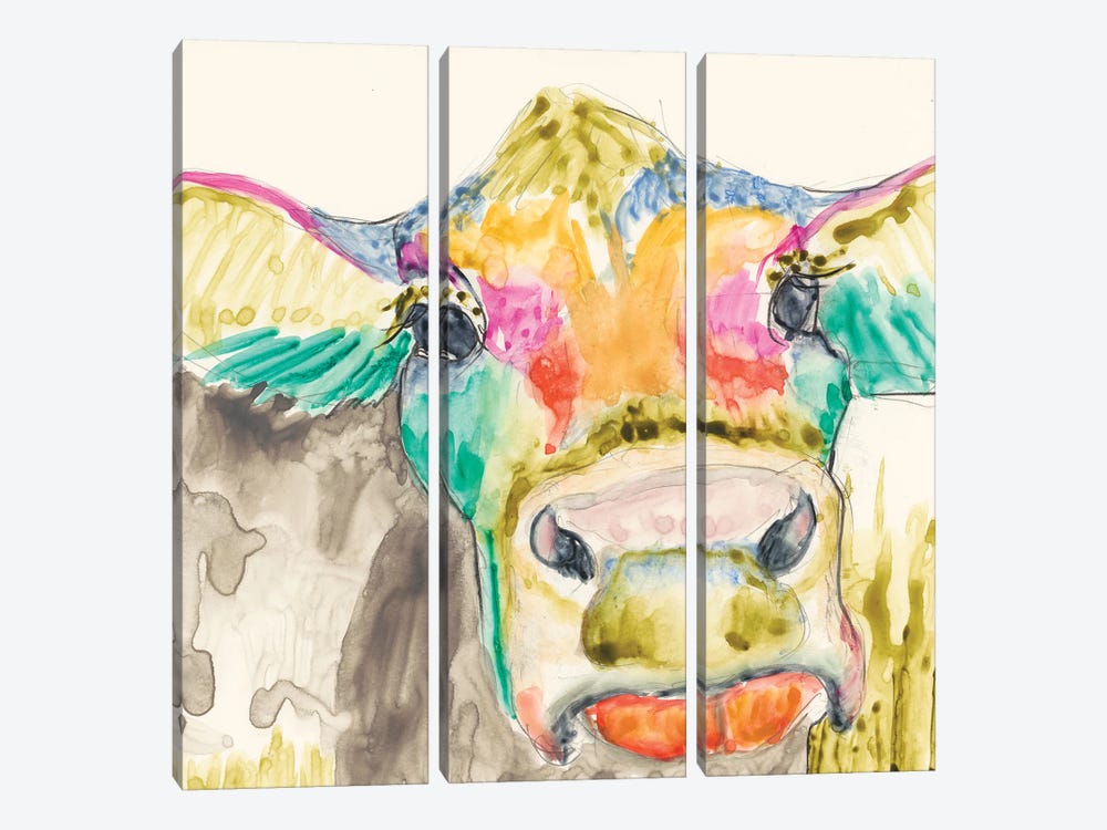 Hi-Fi Cow II 3-piece Canvas Art