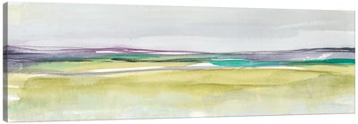 Amethyst & Emerald Horizon II Canvas Art Print - Linear Abstract Art