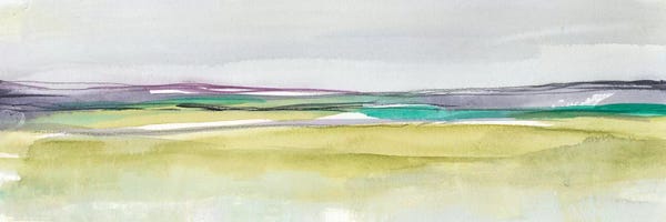 Linear Abstract: Amethyst & Emerald Horizon II by Jennifer Goldberger