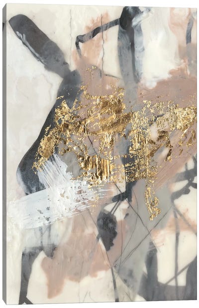 Golden Blush I Canvas Art Print - Gold Abstract Art