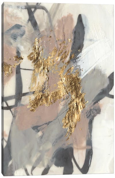 Golden Blush II Canvas Art Print - Gold Abstract Art