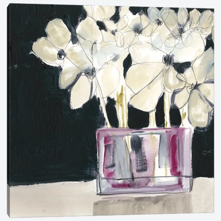 White Flowers In Fuchsia I Canvas Print #JGO711} by Jennifer Goldberger Canvas Print