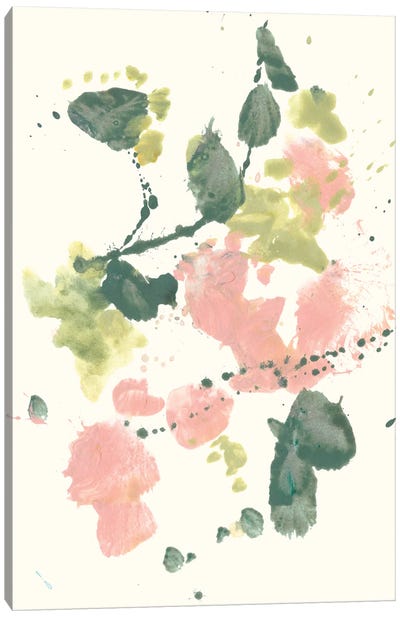 Blush & Olive Splash II Canvas Art Print - Martini Olive