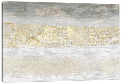 Gilded Textures II Canvas Art Print - Gold & Silver Art