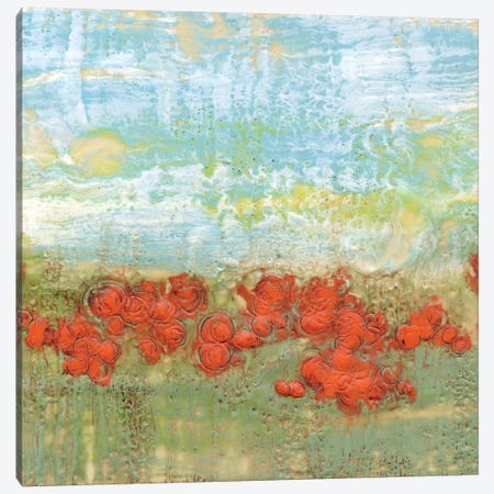 Coral Poppies II Canvas Print #JGO7} by Jennifer Goldberger Canvas Artwork