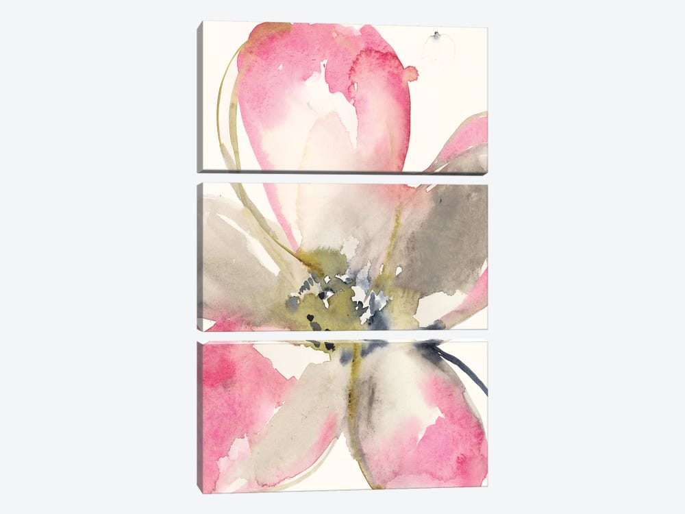 Magenta Petals I by Jennifer Goldberger 3-piece Canvas Art Print