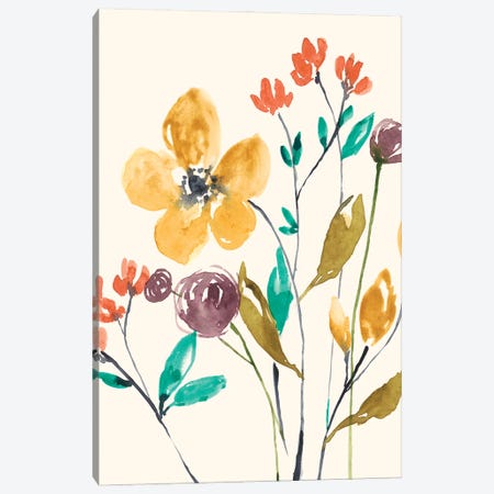 Whimsy Flowers I Canvas Print #JGO902} by Jennifer Goldberger Canvas Artwork