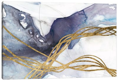 Agate Wave IV Canvas Art Print - Blue & Gold Art