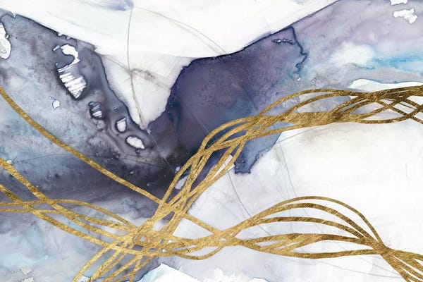 Gold Abstract Art: Agate Wave IV by Jennifer Goldberger