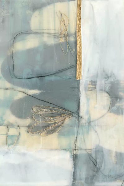 Gold Abstract Art: Gilded Whimsy I by Jennifer Goldberger