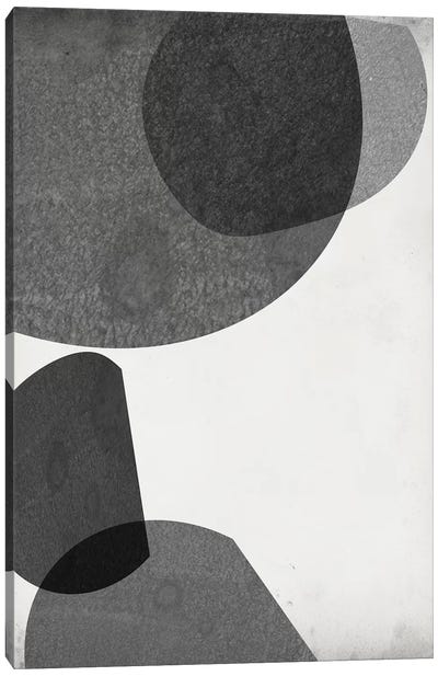 Grey Shapes I Canvas Art Print - Black & White Minimalist Décor