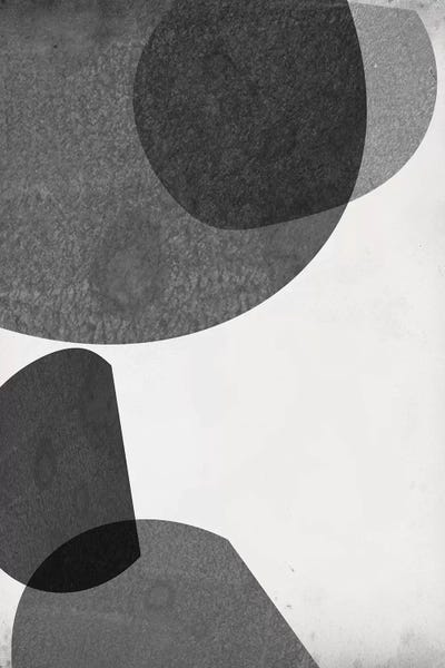Black & White Minimalist Décor: Grey Shapes I by Jennifer Goldberger