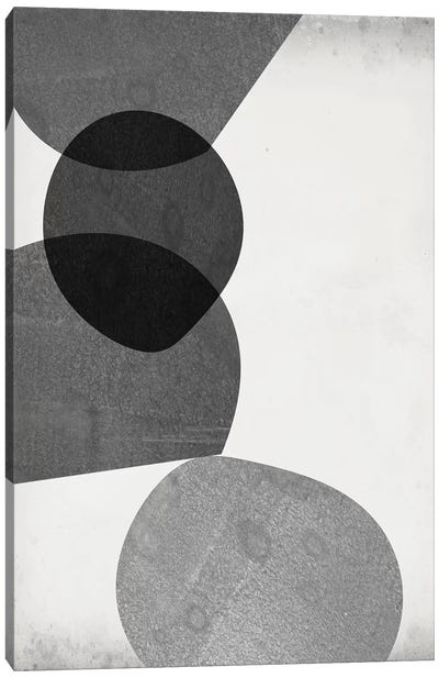 Grey Shapes II Canvas Art Print - Black & White Minimalist Décor