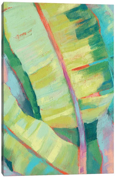 Vibrant Palm Leaves I Canvas Art Print - Tropical Leaf Art