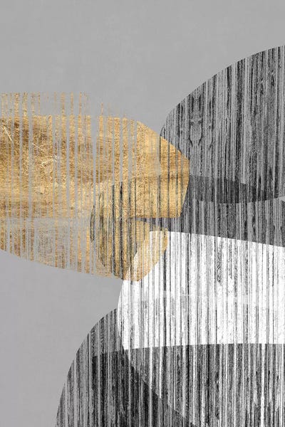 Black & White & Gold: Adjacent Shapes I by Jennifer Goldberger