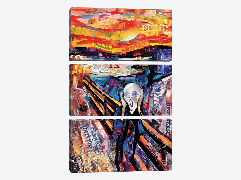 The Scream (Homage To Munch) by James Grey 3-piece Canvas Art Print