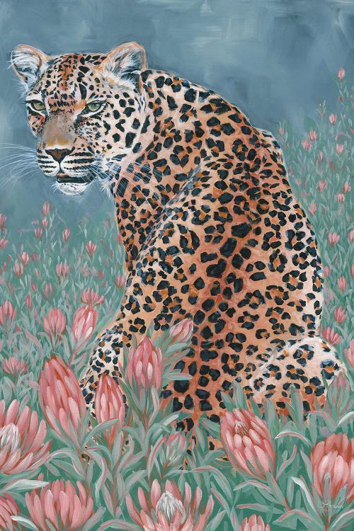 Leopard In The Flowers