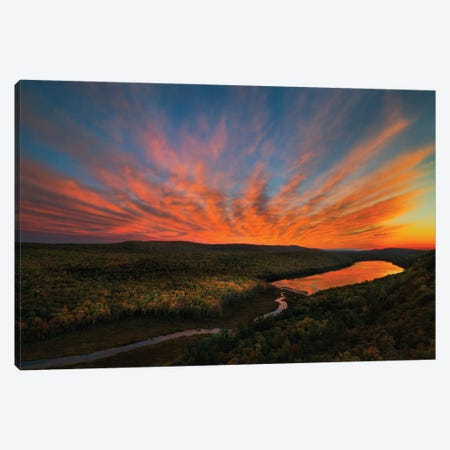 Sunset Over Porcupine Mountains Canvas Print #JHF19} by John Fan Canvas Wall Art