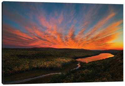 Sunset Over Porcupine Mountains Canvas Art Print