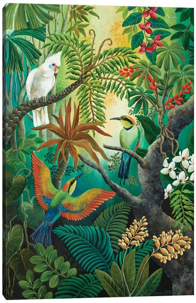 High Up In The Branches Canvas Art Print - Cockatoo Art