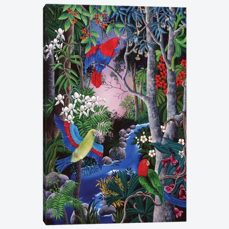 Tropical Parrots Canvas Print #JHL27} by Johanna Hildebrandt Canvas Artwork