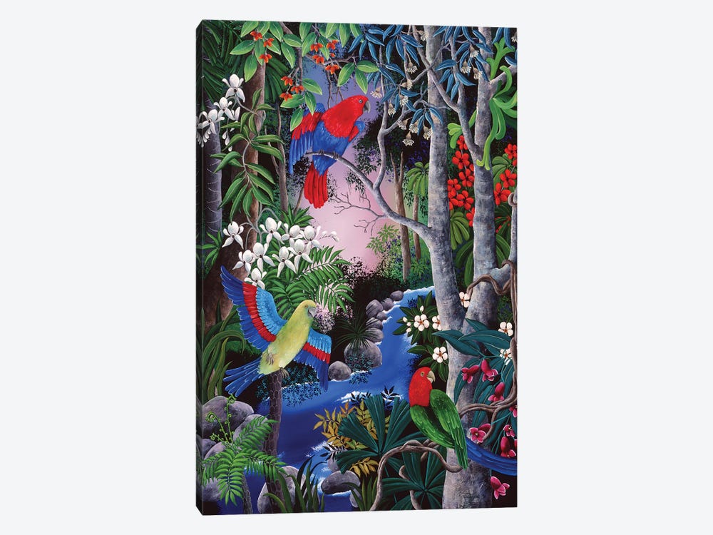 Tropical Parrots by Johanna Hildebrandt 1-piece Canvas Art Print
