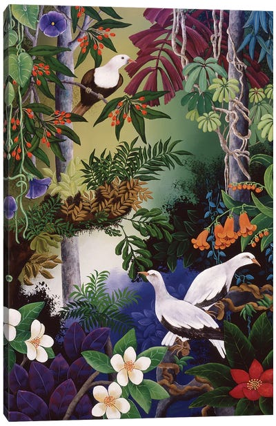Forest Doves Canvas Art Print - Dove & Pigeon Art
