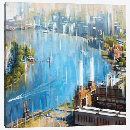 Downstream From Battersea Canvas Print #JHM12} by Johnny Morant Art Print