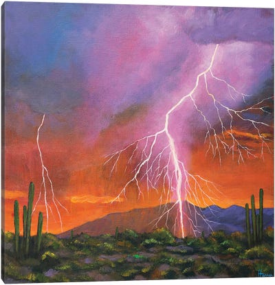 Fire In The Sky Canvas Art Print - The Perfect Storm