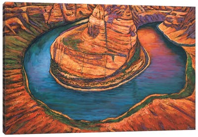 Horseshoe Bend Sunset Canvas Art Print - Grand Canyon National Park Art