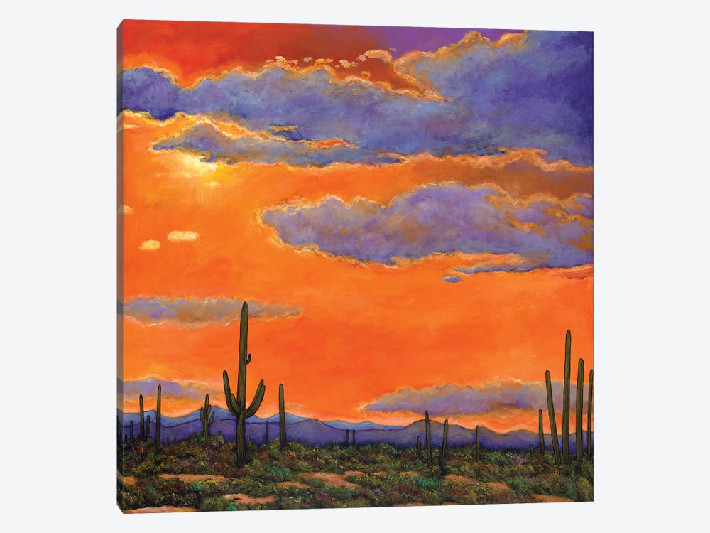 Saguaro Sunset by Johnathan Harris 1-piece Canvas Art Print