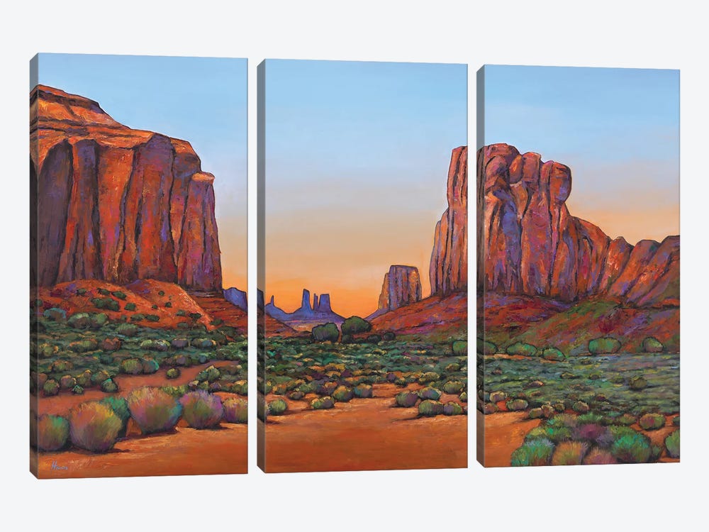 Monument Valley Formations by Johnathan Harris 3-piece Canvas Print