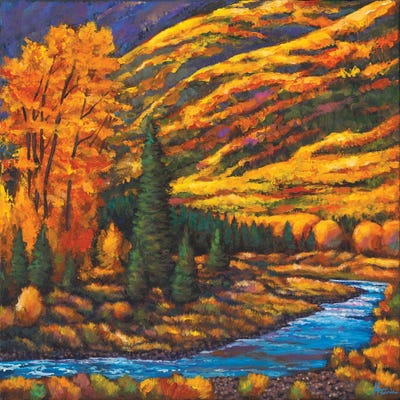 The River Runs by Johnathan Harris framed canvas print