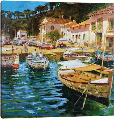 Cala Figuera Canvas Art Print - Rowboat Art
