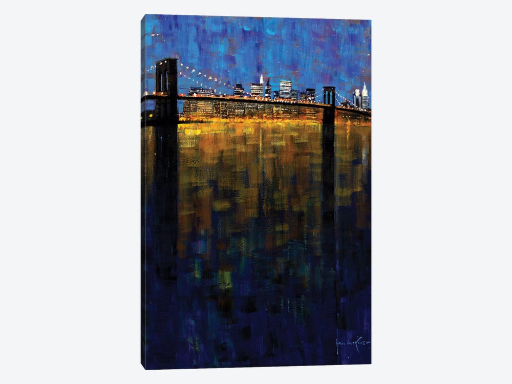 Brooklyn Bridge Nocturne by John Haskins 1-piece Canvas Art