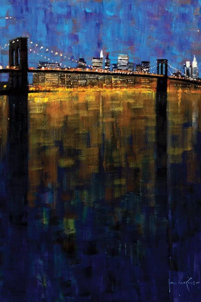 John Haskins: Brooklyn Bridge Nocturne by John Haskins